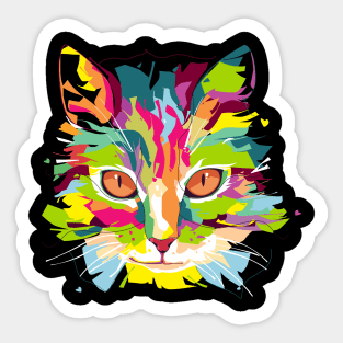 Cool pop art cat Sticker